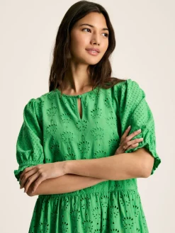 Isabel Cotton Broderie Dress<Joules New
