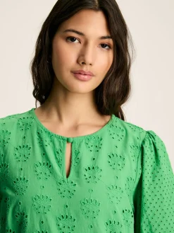 Isabel Cotton Broderie Dress<Joules New