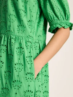 Isabel Cotton Broderie Dress<Joules New
