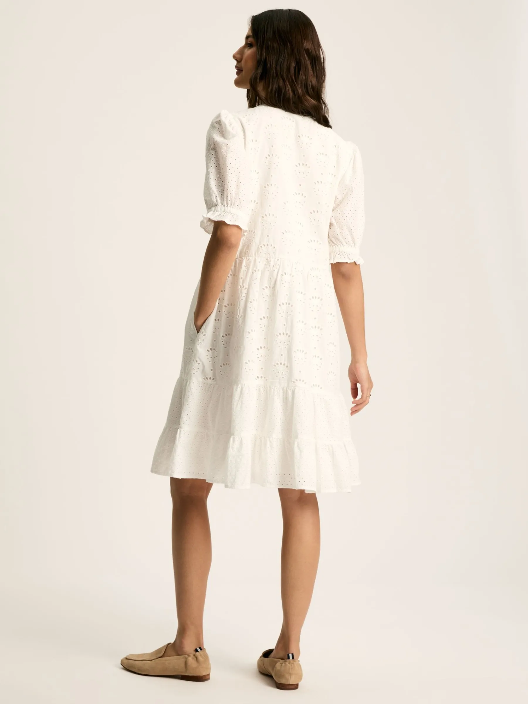Isabel Cotton Broderie Dress<Joules Sale