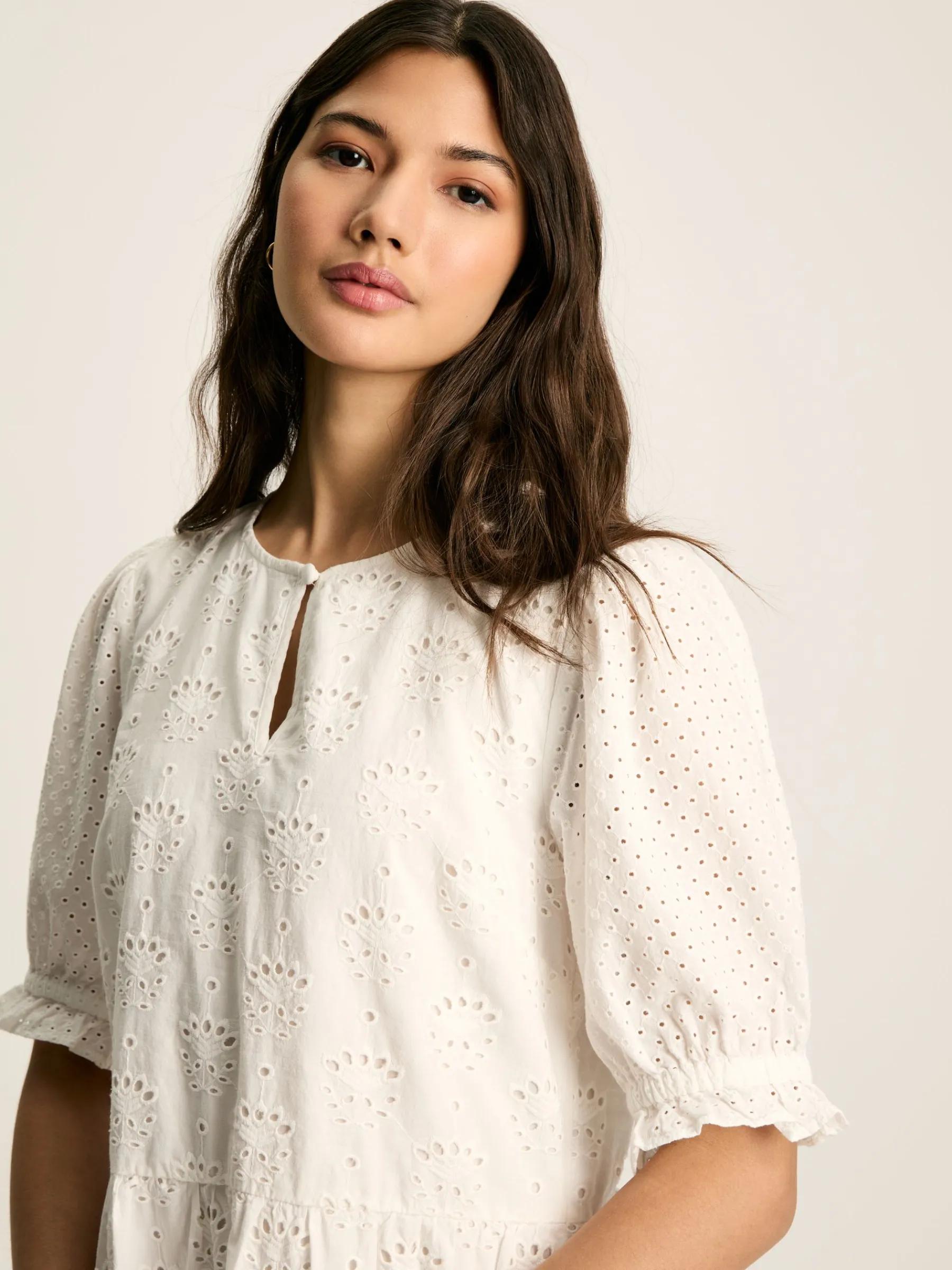 Isabel Cotton Broderie Dress<Joules Sale
