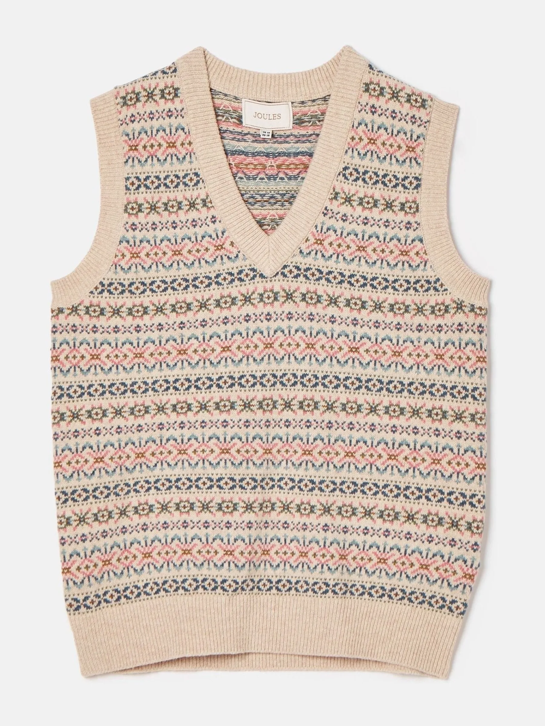Islay V Neck Fair Isle Knitted Vest<Joules Sale