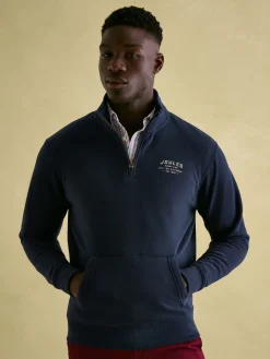 Jenkins Navy Blue Quarter Zip Graphic Sweatshirt<Joules New