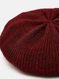 Joelle Burgundy Red Knitted Beret<Joules Hot