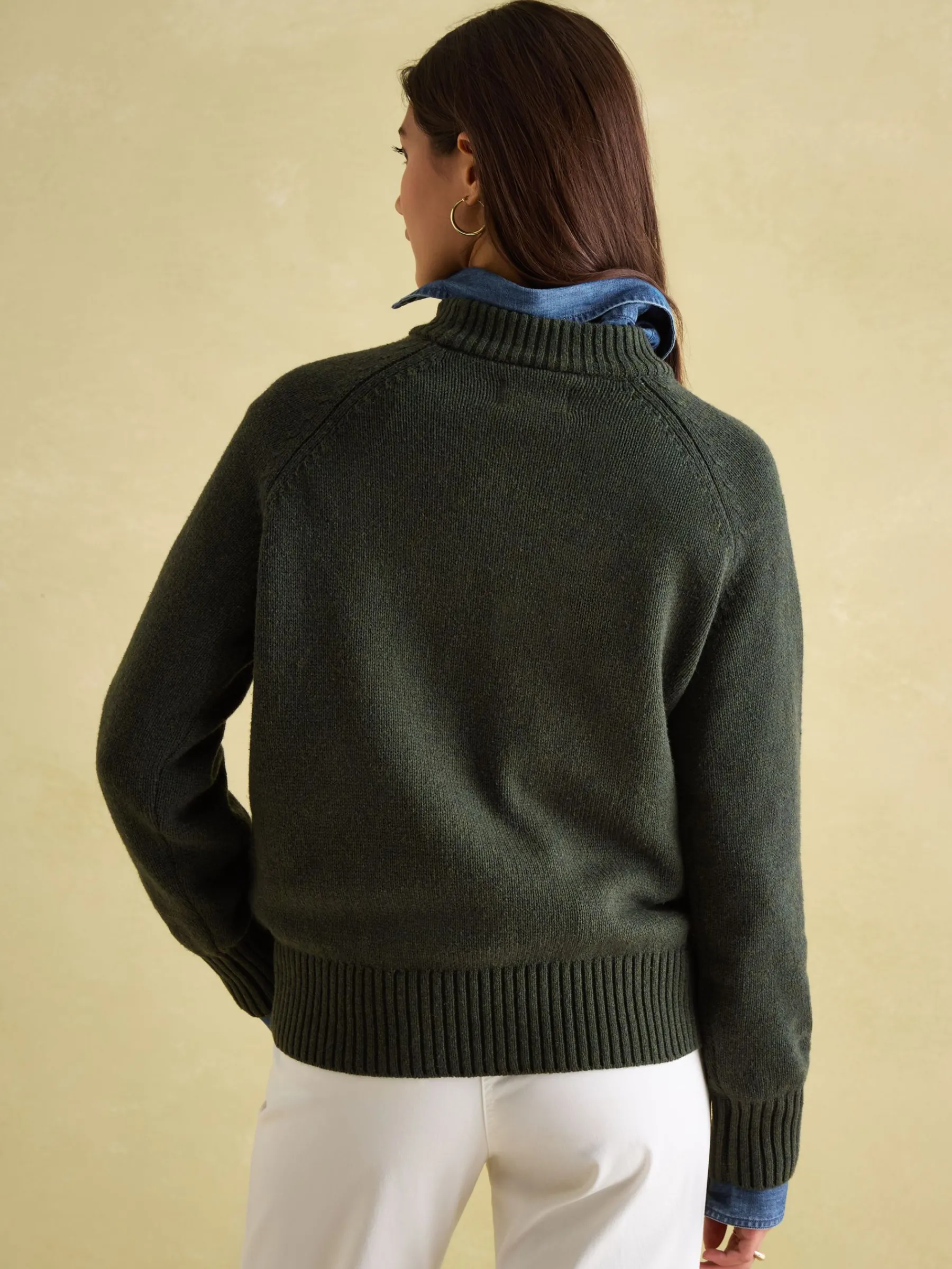 Jonty Dark Green Intarsia Fox Knit Jumper<Joules Discount