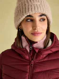 Kenley Dark Red Showerproof Padded Coat with Hood<Joules New