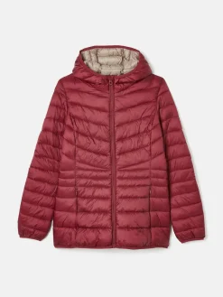 Kenley Dark Red Showerproof Padded Coat with Hood<Joules New