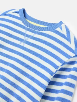 Kids' Ahoy There Crew Neck Towelling Sweatshirt<Joules Clearance