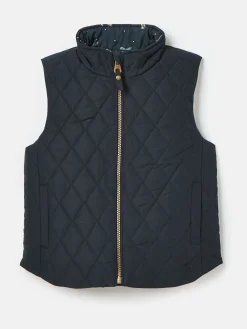 Kids' Atwell Navy Blue Showerproof Reversible Gilet<Joules New