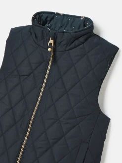 Kids' Atwell Navy Blue Showerproof Reversible Gilet<Joules New