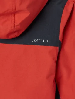 Kids' Ayston Orange Colourblock Waterproof Fleece Lined Raincoat<Joules Hot