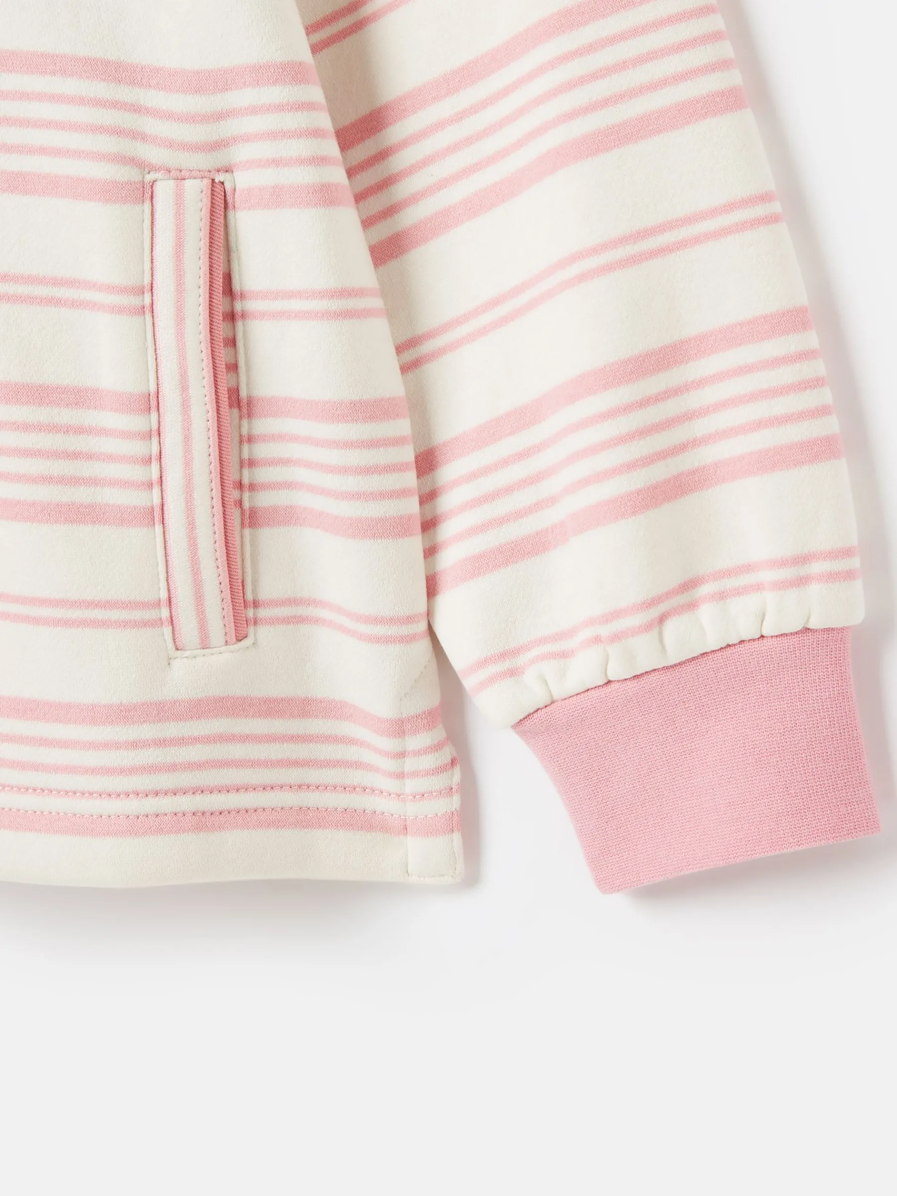 Kids' Burnham Pink Stripe Funnel Neck Sweatshirt<Joules Sale