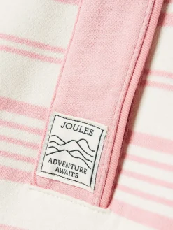 Kids' Burnham Pink Stripe Funnel Neck Sweatshirt<Joules Sale