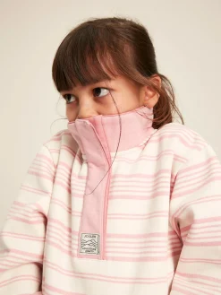 Kids' Burnham Pink Stripe Funnel Neck Sweatshirt<Joules Sale