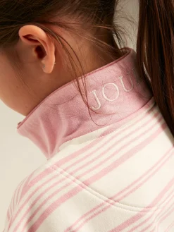 Kids' Burnham Pink Stripe Funnel Neck Sweatshirt<Joules Sale