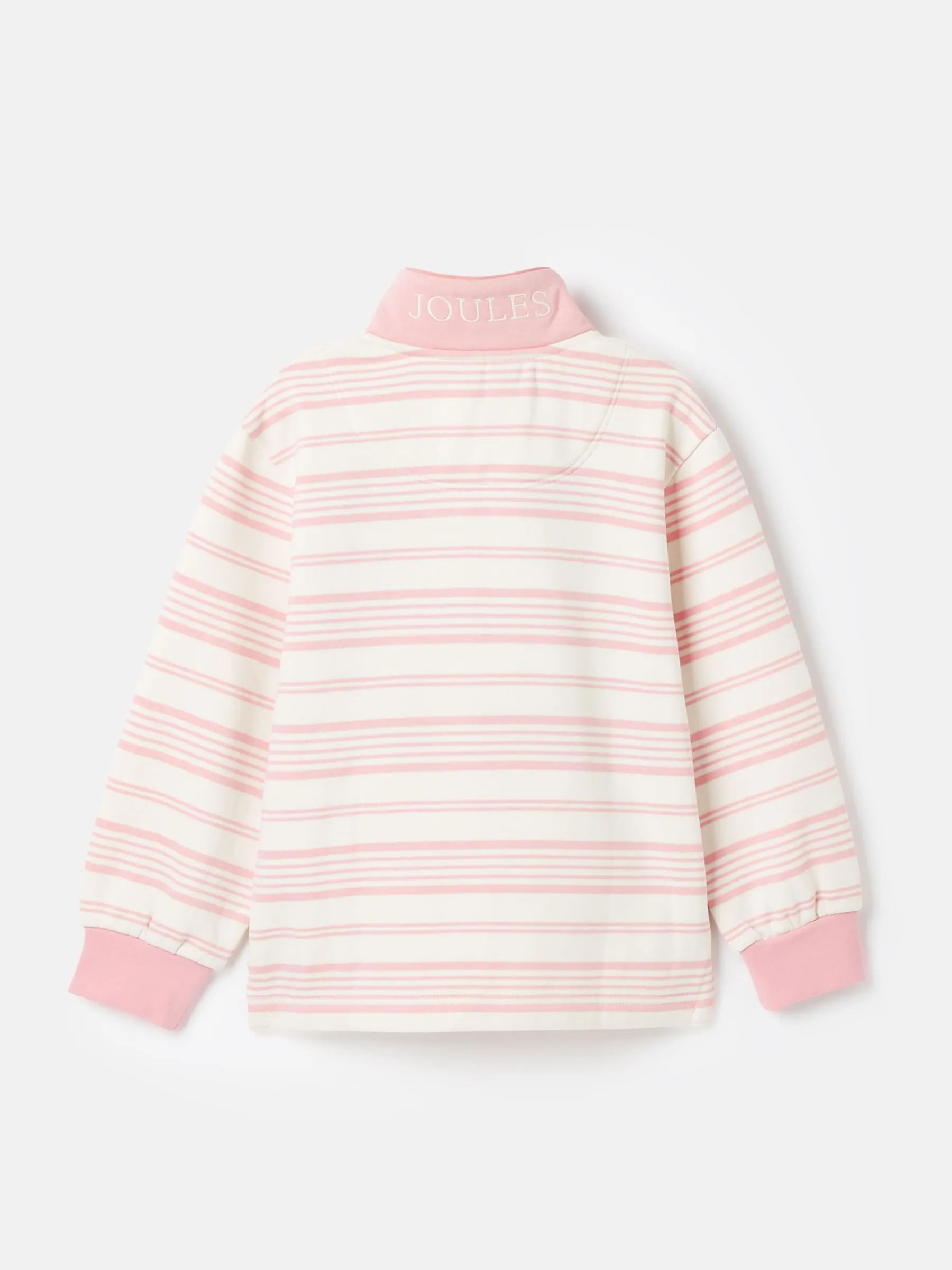 Kids' Burnham Pink Stripe Funnel Neck Sweatshirt<Joules Sale