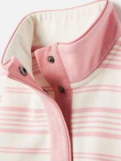 Kids' Burnham Pink Stripe Funnel Neck Sweatshirt<Joules Sale