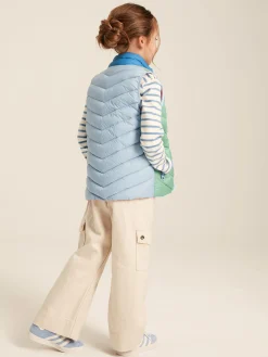 Kids' Crofton Pink Hotchpotch Showerproof Quilted Gilet<Joules Online