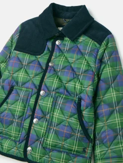 Kids' Freddie Green Check Quilted Checked Jacket<Joules Discount