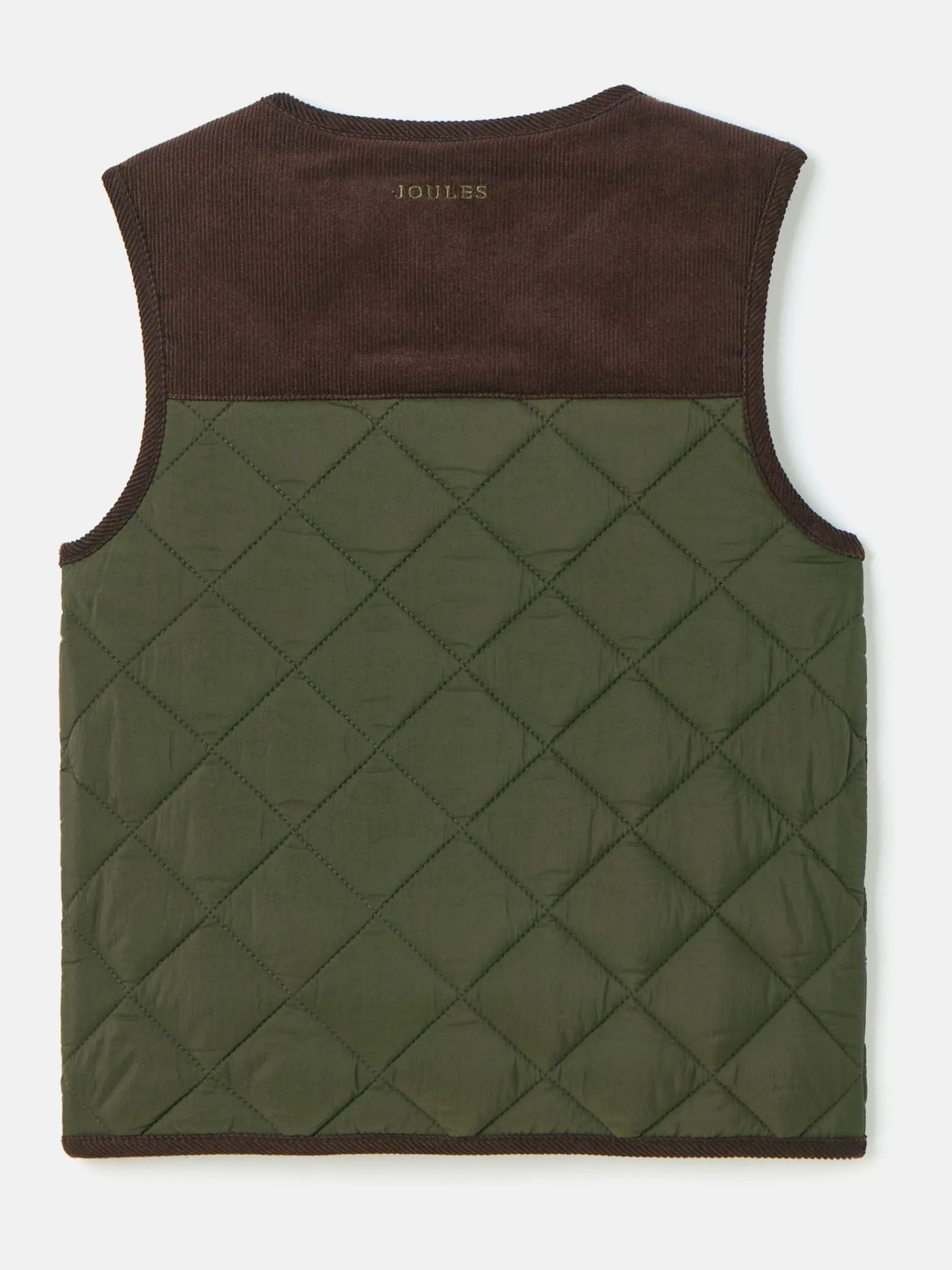 Kids' Gibson Khaki Green Quilted Gilet<Joules Outlet