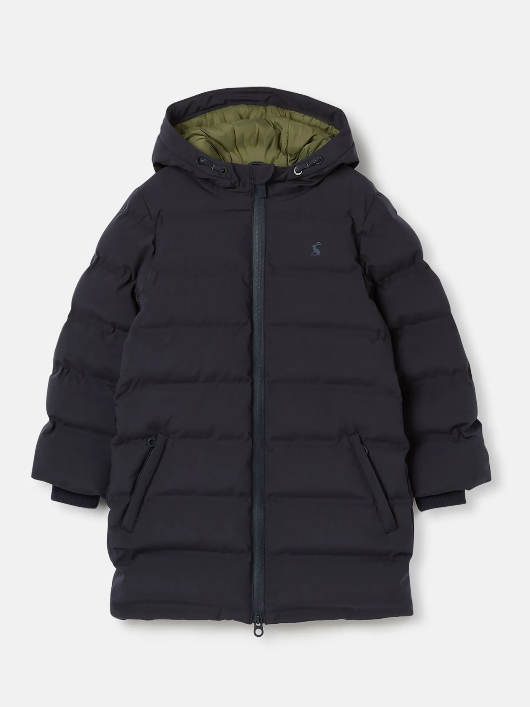 Kids' Padwell Navy Blue Waterproof Padded Coat with Hood<Joules Hot