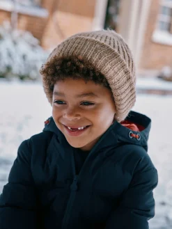 Kids' Padwell Navy Blue Waterproof Padded Coat with Hood<Joules Hot