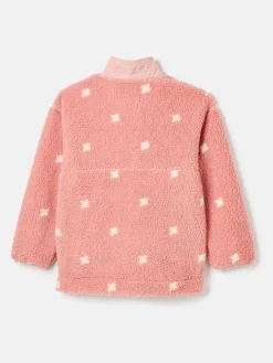 Kids' Tilly Pink Spot Half Zip Borg Fleece<Joules Best