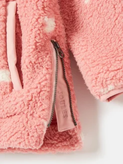 Kids' Tilly Pink Spot Half Zip Borg Fleece<Joules Best