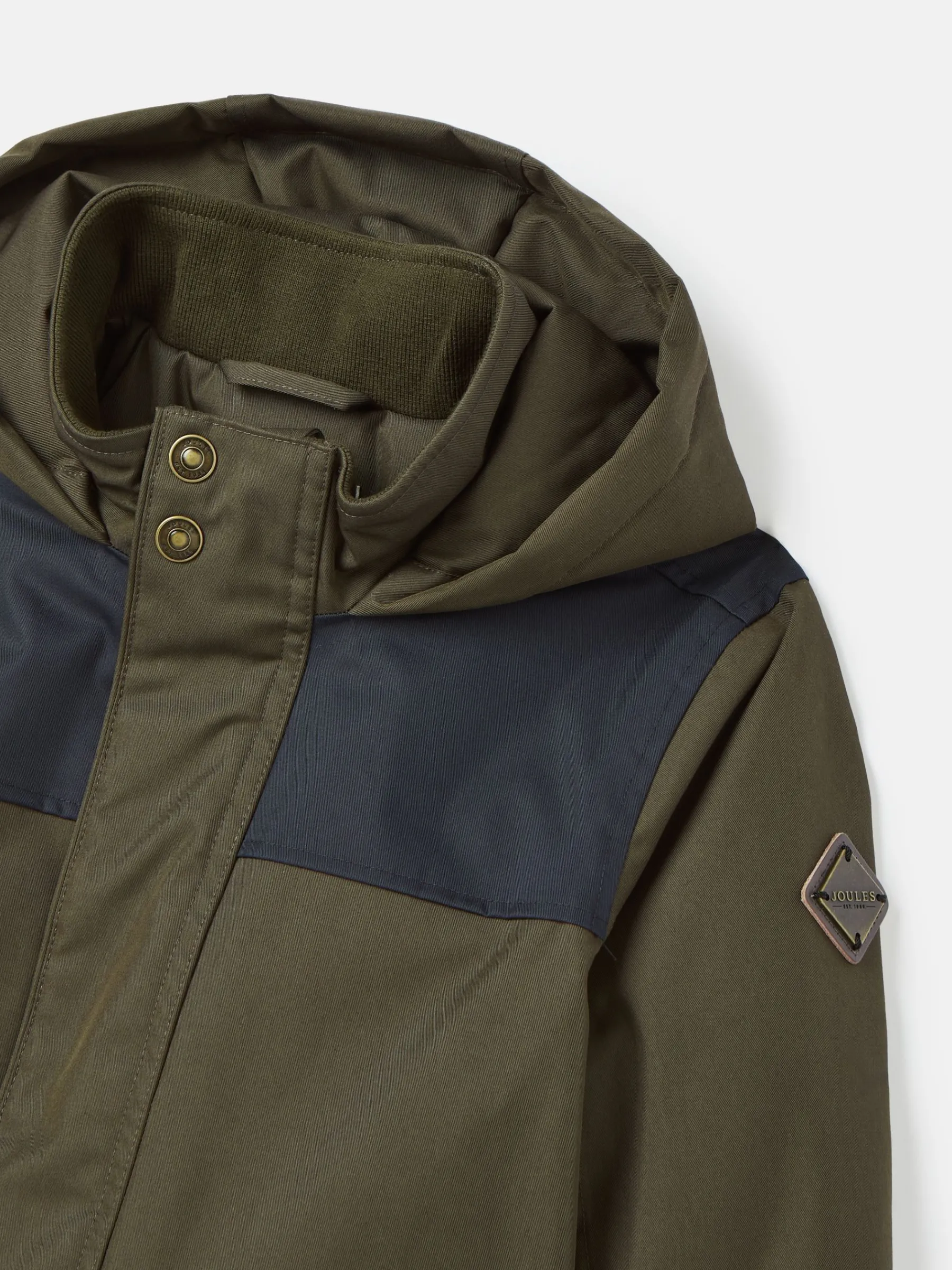 Kids' Ultimate Khaki Green Waterproof Coat with Quilted Lining<Joules Clearance