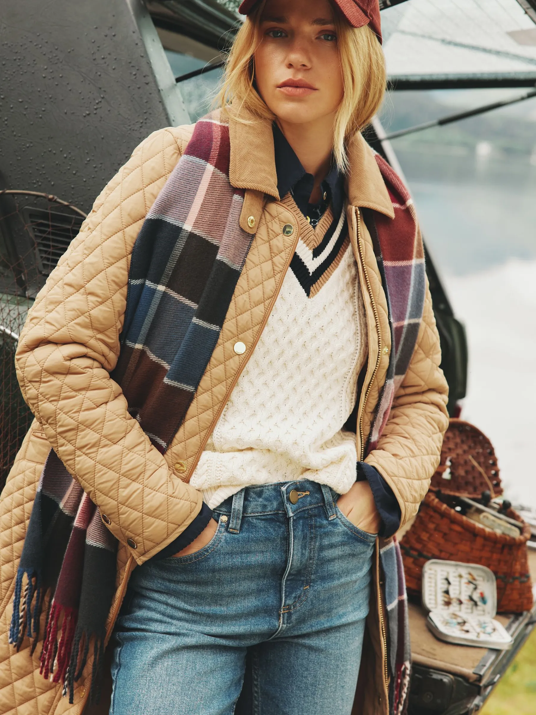 Langtree Berry & Navy Scarf<Joules Sale