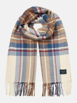Langtree Cream & Blue Scarf<Joules Sale