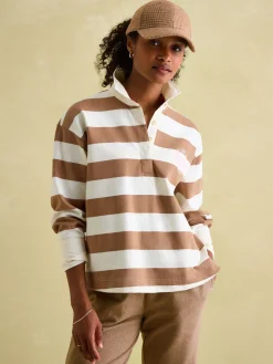Lara Tan Brown Boxy Fit Rugby Shirt<Joules Best