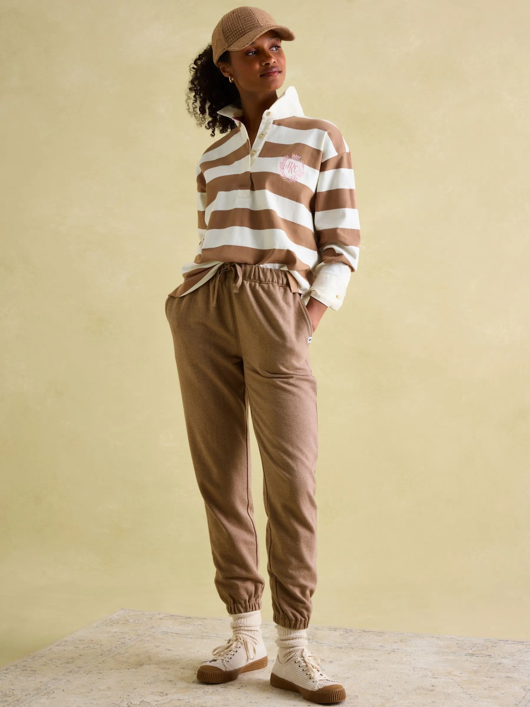 Lara Tan Brown Boxy Fit Rugby Shirt<Joules Best