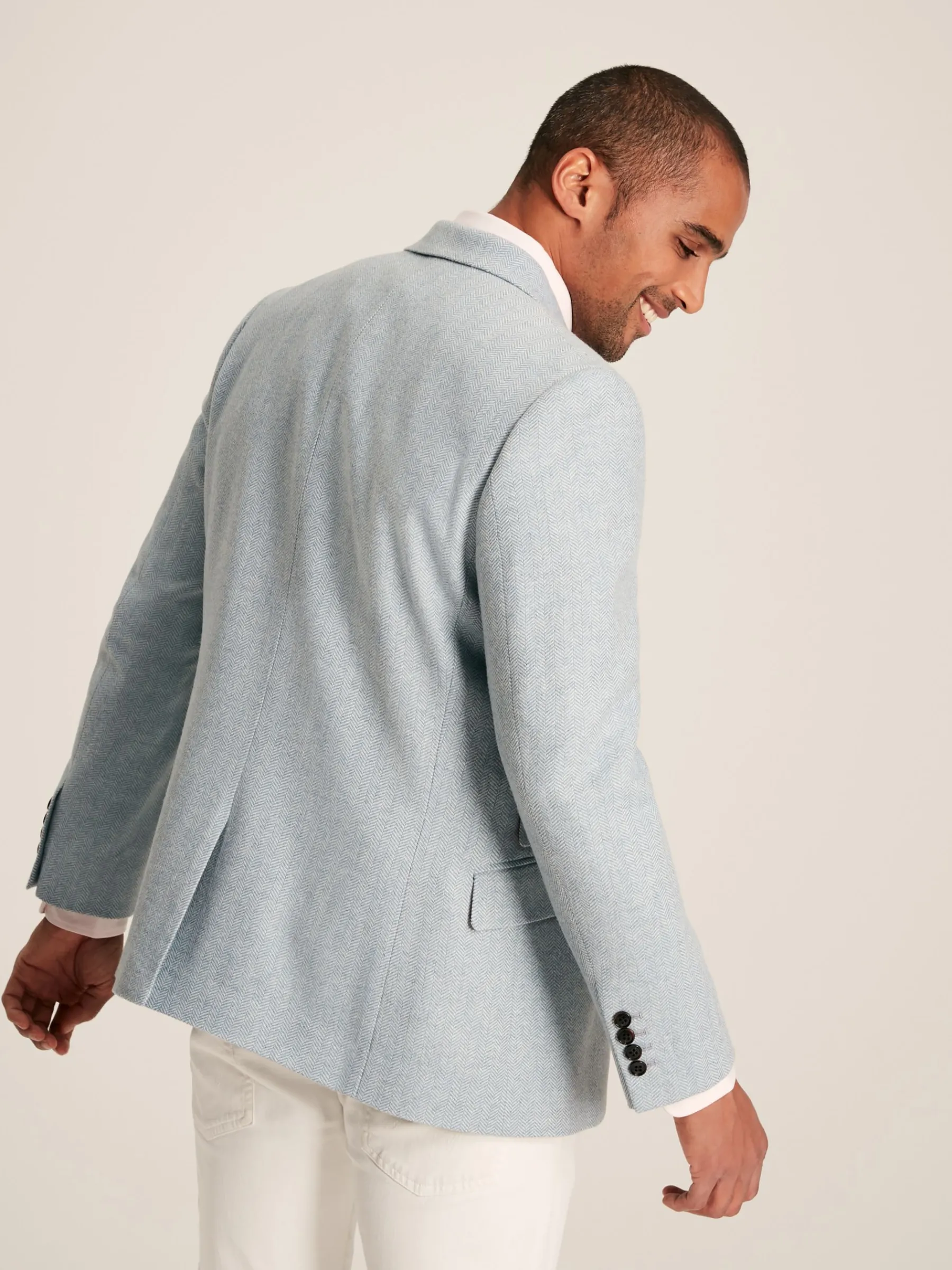 Light Blue Herringbone Texture Slim Fit Blazer<Joules Hot