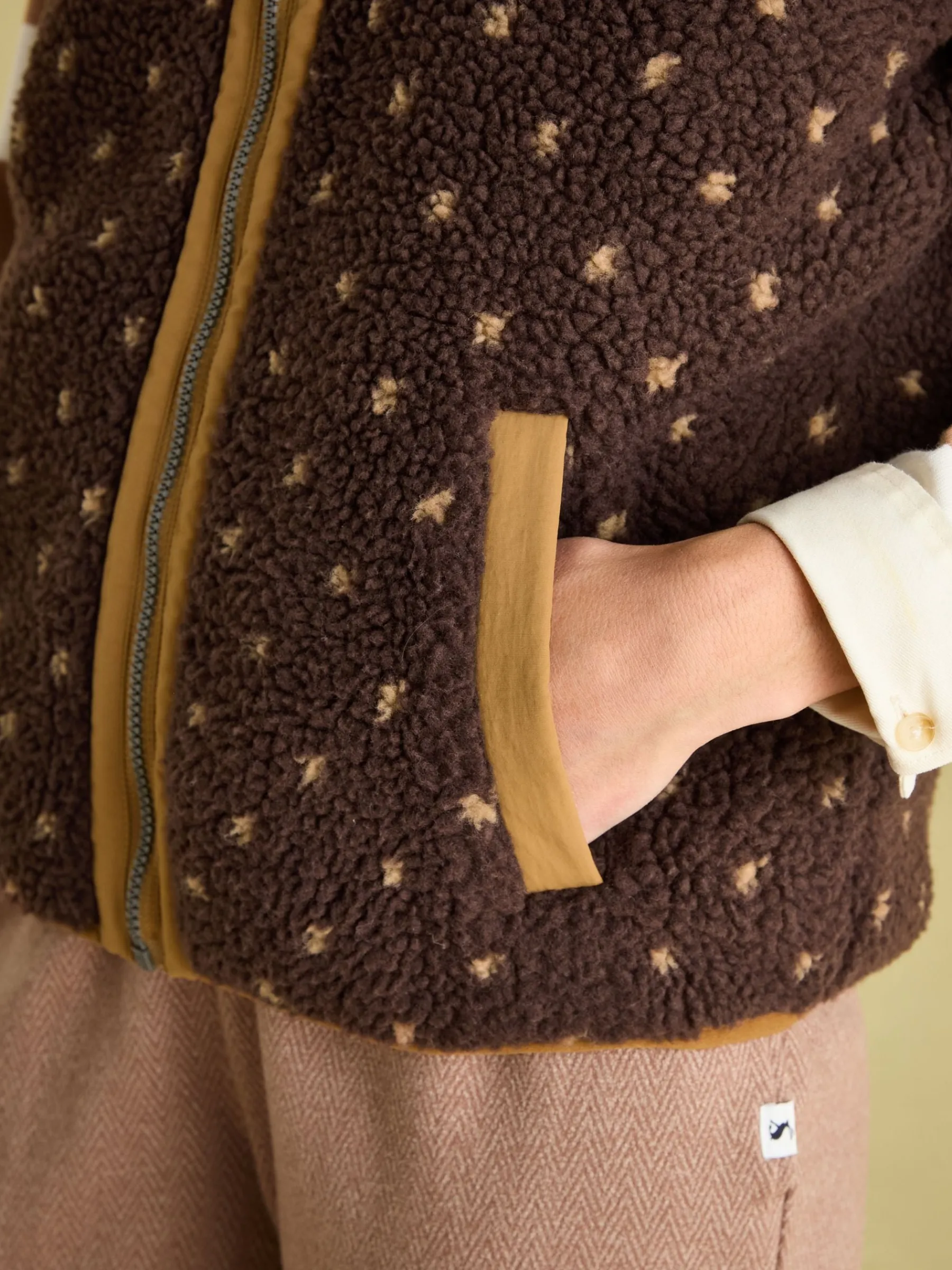 Lilah Chocolate Brown Printed Gilet<Joules