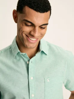 Linen Blend Plain Short Sleeve Shirt<Joules Sale