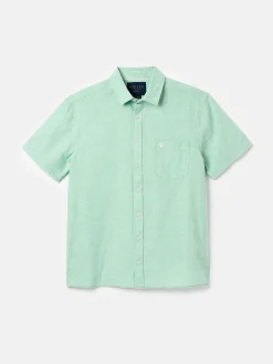 Linen Blend Plain Short Sleeve Shirt<Joules Sale