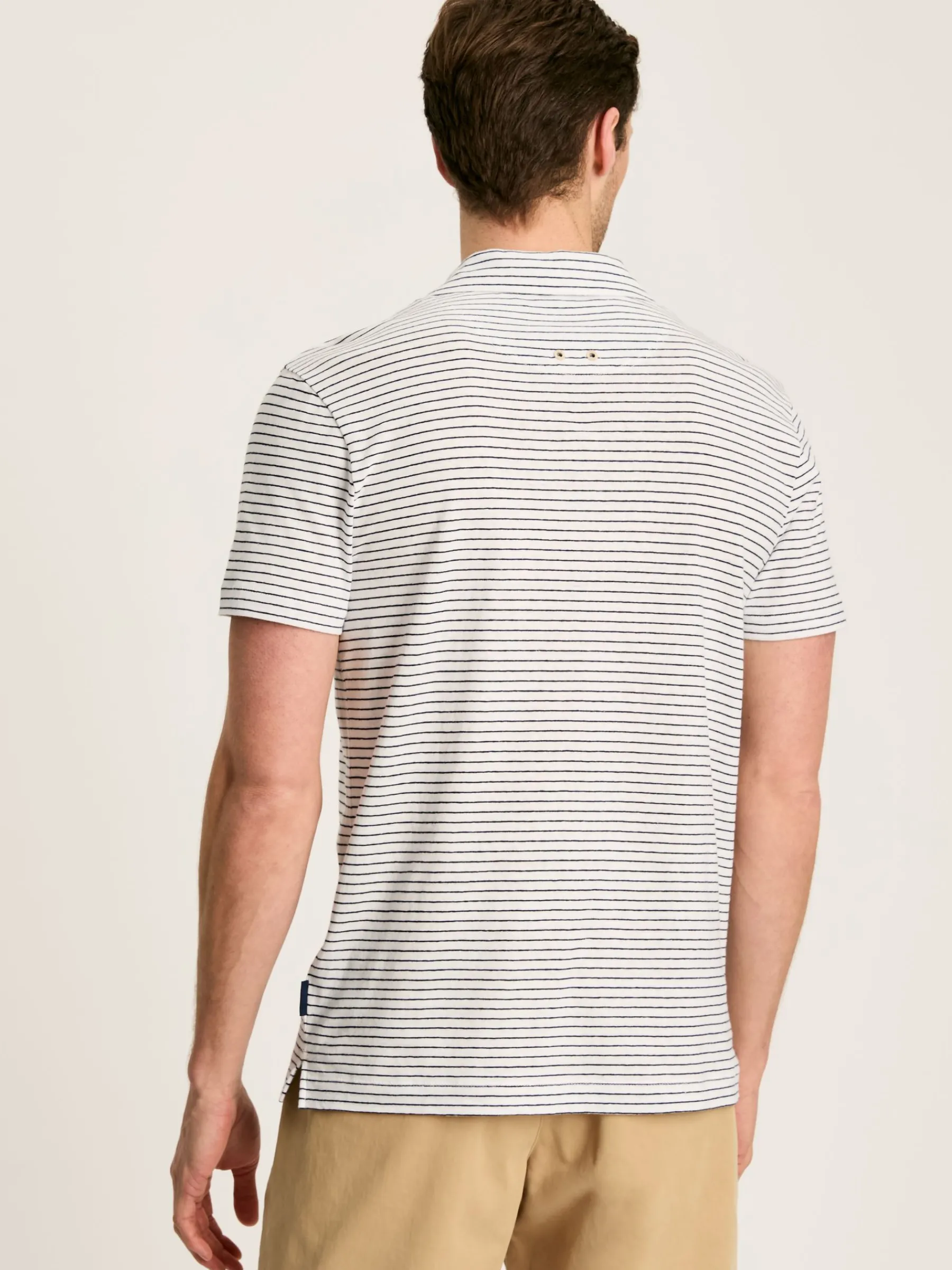 Linen Blend Striped Polo Shirt<Joules New