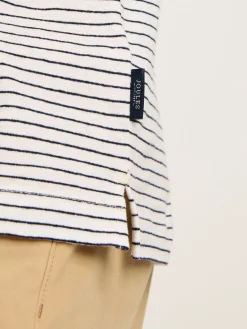 Linen Blend Striped Polo Shirt<Joules New