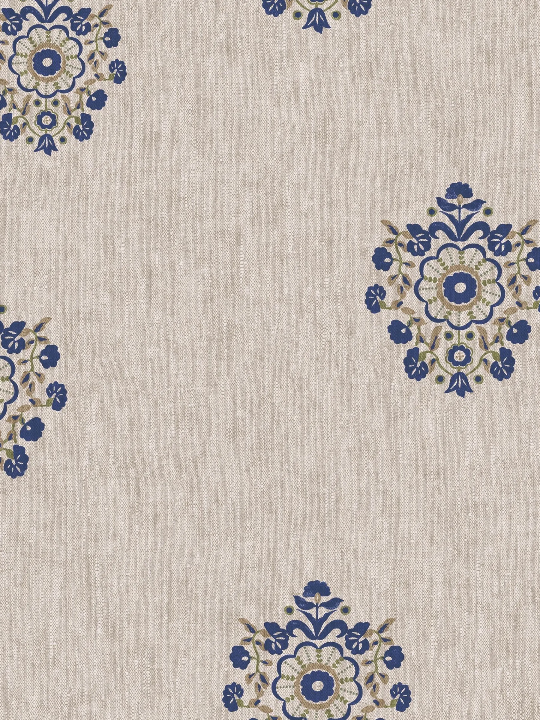 Linen Blue Grove Motif Print 10M Wallpaper<Joules Sale