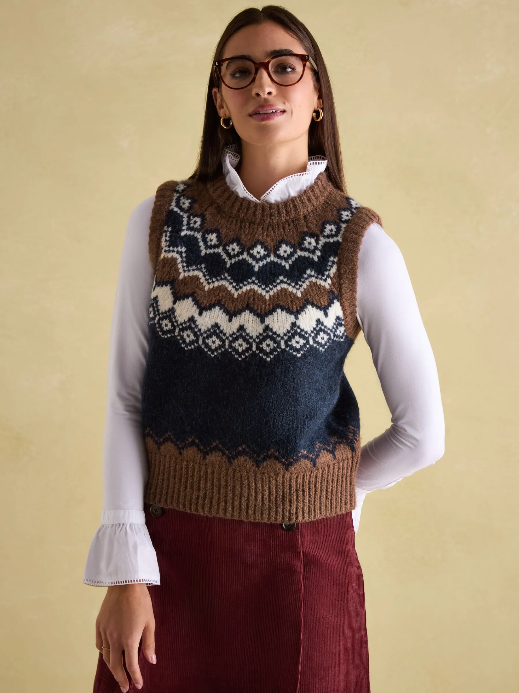 Lowry Knitted Fair Isle Vest<Joules Outlet