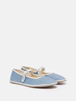 Maddison Light Blue Canvas Mary Jane Shoes<Joules Sale