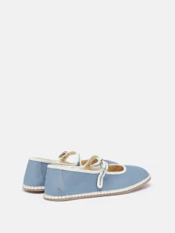 Maddison Light Blue Canvas Mary Jane Shoes<Joules Sale