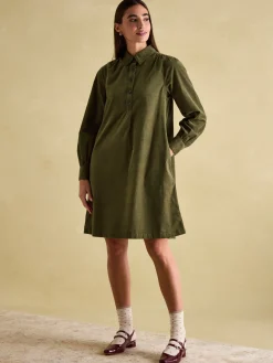 Maple Khaki Green Corduroy Shirt Dress<Joules Sale