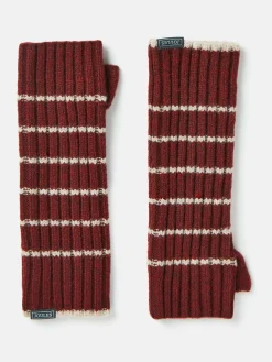 Marie Burgundy Red Fingerless Gloves<Joules Hot