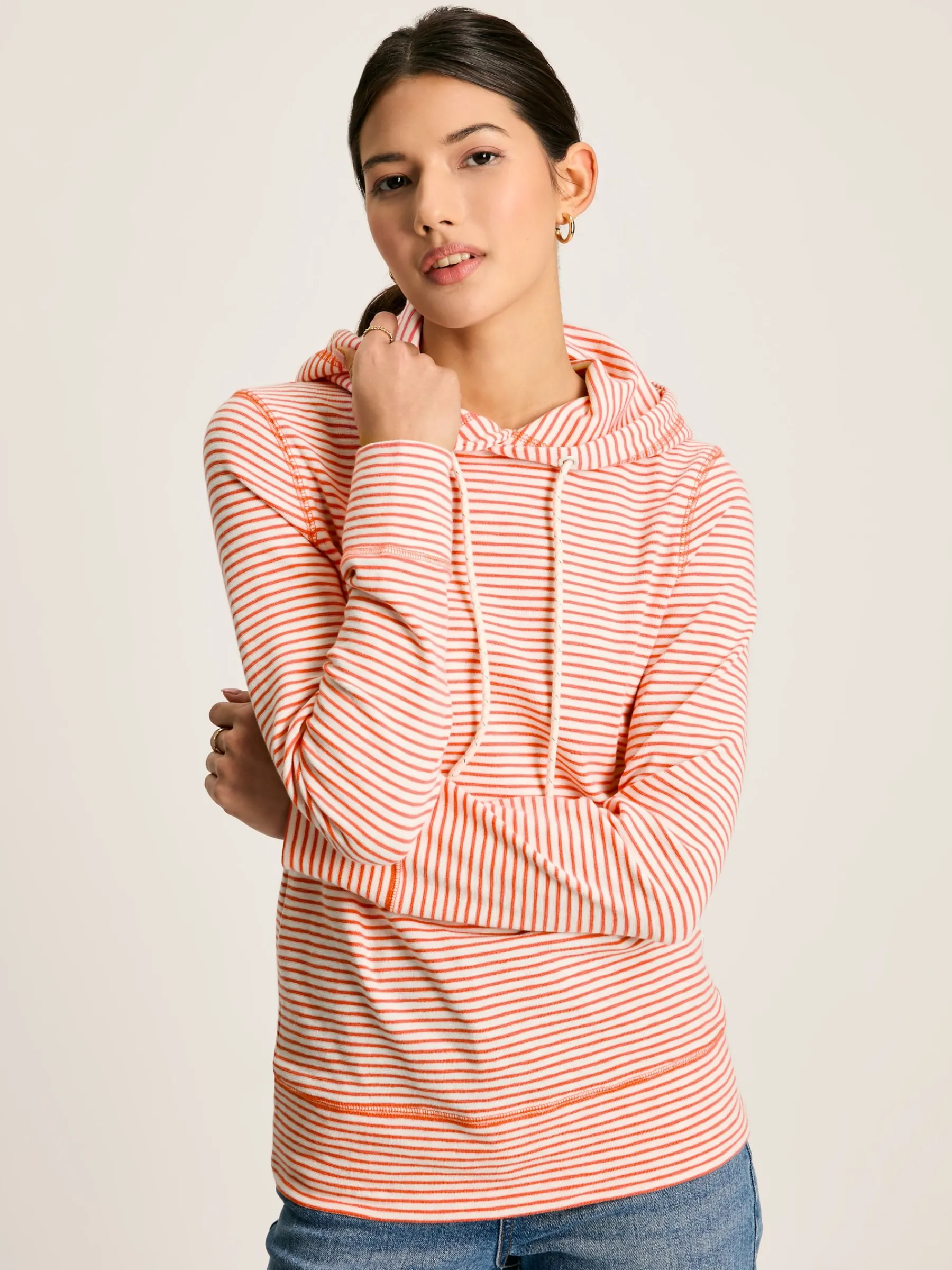 Marlston Red Stripe Slim Fit Hoodie<Joules Outlet