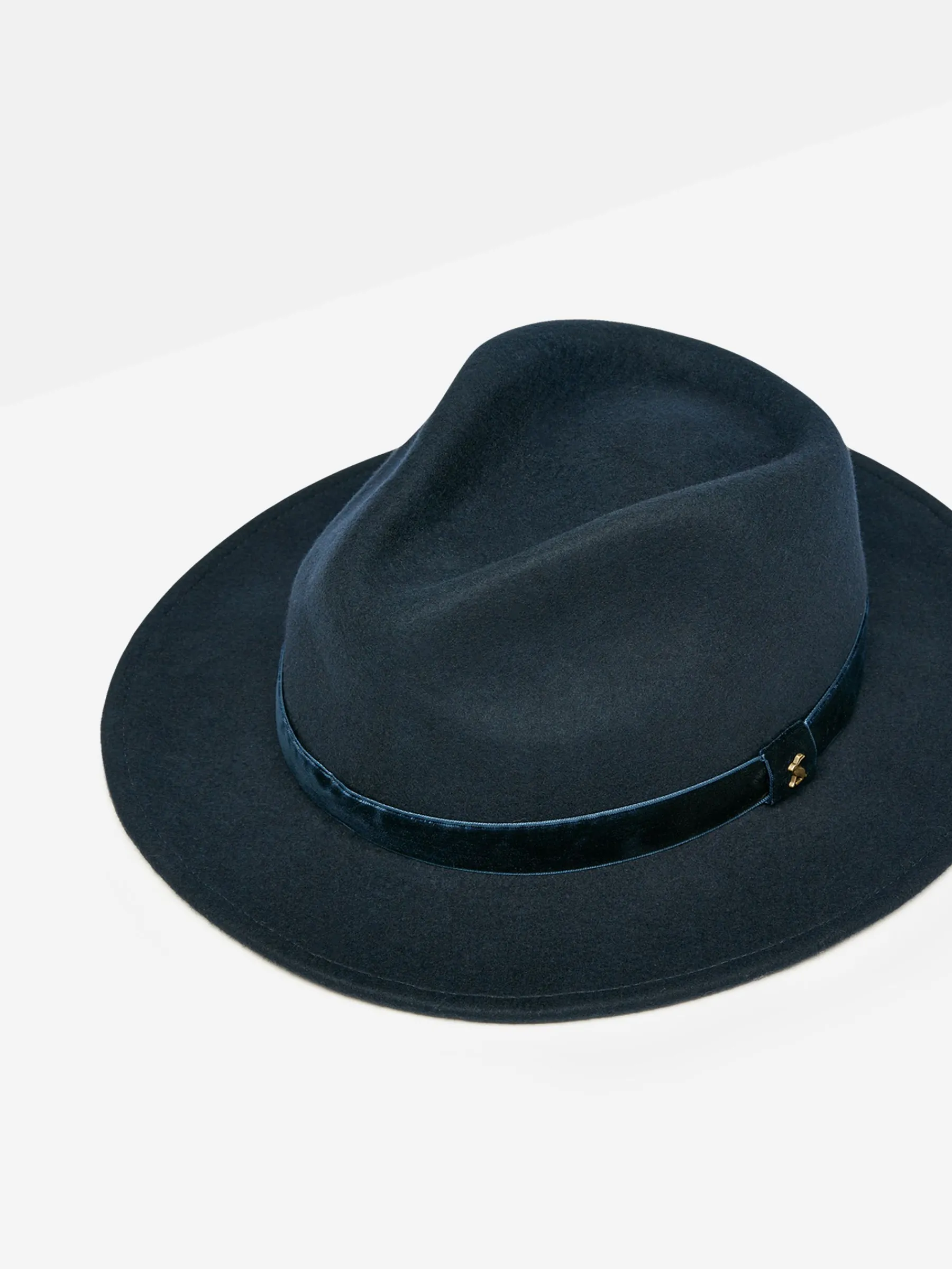 Maude Navy Blue Wool Fedora Hat<Joules Best