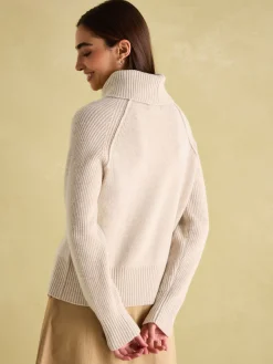 May Merino Wool Jumper with Detachable Roll Neck<Joules Online
