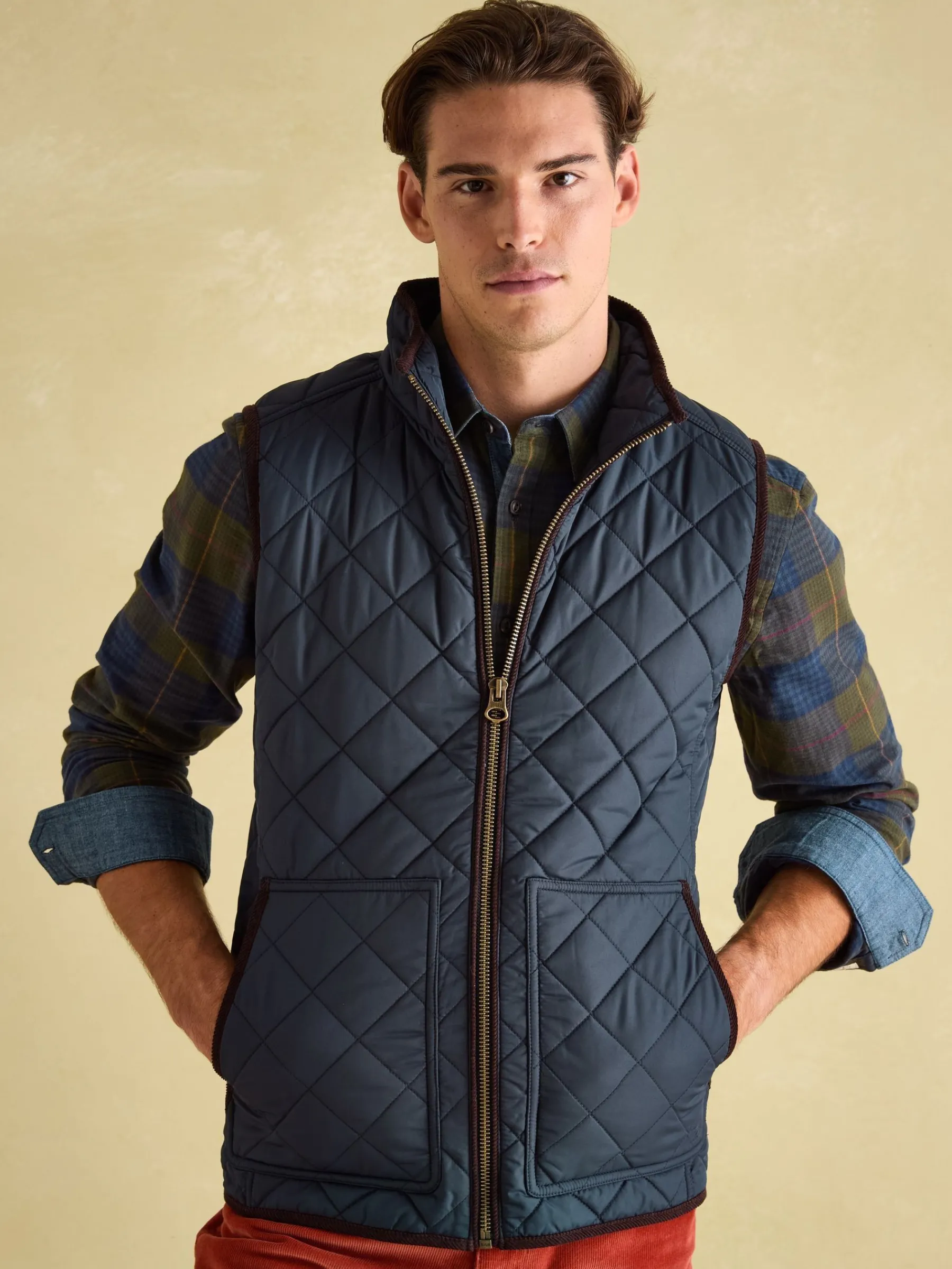 Maynard Navy Blue Diamond Quilted Gilet<Joules Clearance