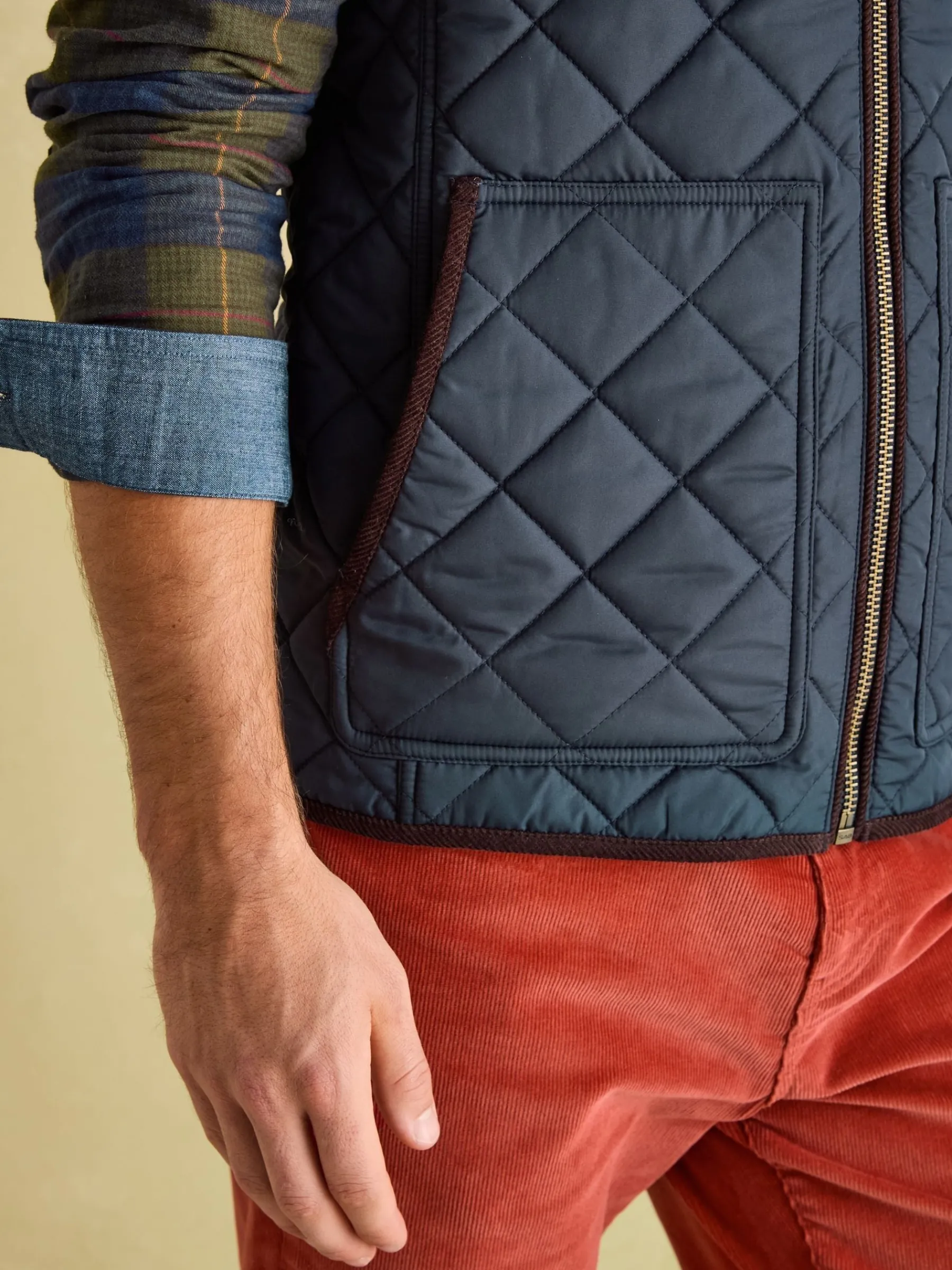 Maynard Navy Blue Diamond Quilted Gilet<Joules Clearance